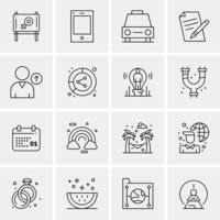 16 Business Universal Icons Vector Creative Icon Illustration to use in web and Mobile Related project