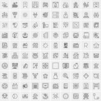 Set of 100 Creative Business Line Icons vector