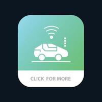 botón de aplicación móvil de señal wifi de coche automático versión de glifo de android e ios vector