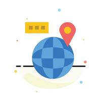 World Map Navigation Location Abstract Flat Color Icon Template vector