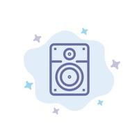 Speaker Loud Music Education Blue Icon on Abstract Cloud Background vector