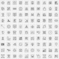 Set of 100 Creative Business Line Icons vector