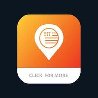 American Location Map Sign Mobile App Button Android and IOS Glyph Version vector