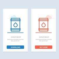 Barrel Oil Fuel flamable Eco  Blue and Red Download and Buy Now web Widget Card Template vector