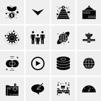 16 iconos universales de negocios vector ilustración de icono creativo para usar en proyectos relacionados con la web y dispositivos móviles