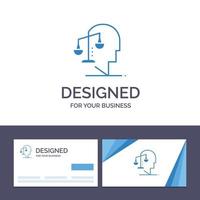 Creative Business Card and Logo template Balance Equilibrium Human Integrity Mind Vector Illustration