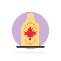 Bottle Autumn Canada Leaf Maple Abstract Circle Background Flat color Icon vector