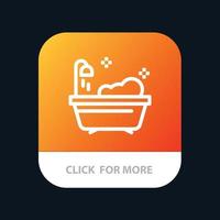 Bathroom Clean Shower Mobile App Button Android and IOS Line Version vector