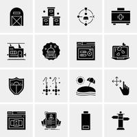 16 iconos universales de negocios vector ilustración de icono creativo para usar en proyectos relacionados con la web y dispositivos móviles