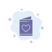 Card Love Wedding Heart Blue Icon on Abstract Cloud Background vector