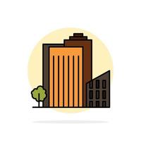 Building Build Dormitory Tower Real Estate Abstract Circle Background Flat color Icon vector