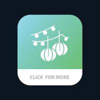 Decoration Balls Hanging Lantern Mobile App Button Android and IOS Glyph Version vector