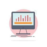 analytics processing dashboard data stats Flat Color Icon Vector