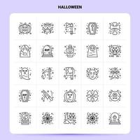 contorno 25 conjunto de iconos de halloween diseño de estilo de línea vectorial conjunto de iconos negros paquete de pictogramas lineales ideas de negocios web y móviles diseño ilustración vectorial vector