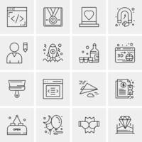 16 Business Universal Icons Vector Creative Icon Illustration to use in web and Mobile Related project