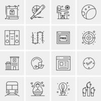 16 iconos universales de negocios vector ilustración de icono creativo para usar en proyectos relacionados con la web y dispositivos móviles