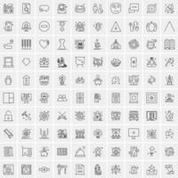 Set of 100 Creative Business Line Icons vector