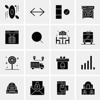 16 iconos universales de negocios vector ilustración de icono creativo para usar en proyectos relacionados con la web y dispositivos móviles