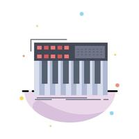 sintetizador teclado midi sintetizador sintetizador color plano icono vector