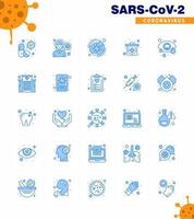 Corona virus disease 25 Blue icon pack suck as kit infection pain covid virus viral coronavirus 2019nov disease Vector Design Elements