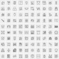 Set of 100 Creative Business Line Icons vector