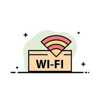 Hotel Wifi Service Device Business Logo Template Flat Color vector