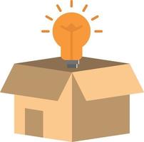 Box Business Idea Solution Bulb  Flat Color Icon Vector icon banner Template