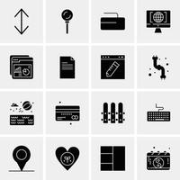 16 iconos universales de negocios vector ilustración de icono creativo para usar en proyectos relacionados con la web y dispositivos móviles