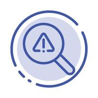 Find Search View Error Blue Dotted Line Line Icon vector