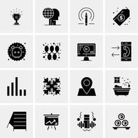 16 iconos universales de negocios vector ilustración de icono creativo para usar en proyectos relacionados con la web y dispositivos móviles