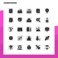 25 Crowdfunding Icon set Solid Glyph Icon Vector Illustration Template For Web and Mobile Ideas for business company