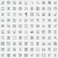 conjunto de 100 iconos de línea de negocios creativos vector