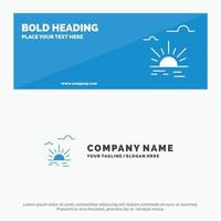 Sun Brightness Light Spring SOlid Icon Website Banner and Business Logo Template vector