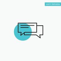 Chat Bubble Bubbles Communication Conversation Social Speech turquoise highlight circle point Vector icon