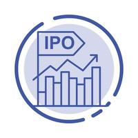 Ipo Business Initial Modern Offer Public Blue Dotted Line Line Icon vector