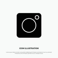 cámara instagram foto social sólido glifo icono vector