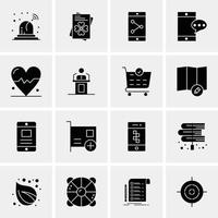 16 iconos universales de negocios vector ilustración de icono creativo para usar en proyectos relacionados con la web y dispositivos móviles