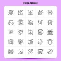 OutLine 25 User Interface Icon set Vector Line Style Design Black Icons Set Linear pictogram pack Web and Mobile Business ideas design Vector Illustration