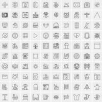 Set of 100 Creative Business Line Icons vector