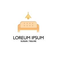 Sofa Furniture Lump Home Business Logo Template Flat Color vector