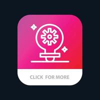 Bulb Light Setting Gear Mobile App Button Android and IOS Line Version vector