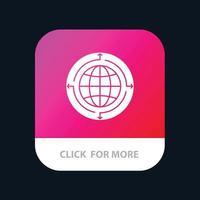 Globe Business Communication Connection Global World Mobile App Button Android and IOS Glyph Version vector