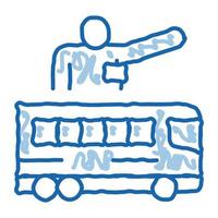 Bus Guide doodle icon hand drawn illustration vector