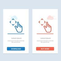 Finger Up Gestures Move  Blue and Red Download and Buy Now web Widget Card Template vector