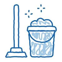 plunger cleaner doodle icon hand drawn illustration vector