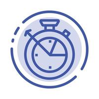 Measure Time Clock Data Science Blue Dotted Line Line Icon vector