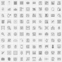 conjunto de 100 iconos de línea de negocios creativos vector