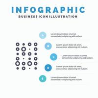 icono de línea de ciencia de datos inseguros de datos no estructurados con fondo de infografía de presentación de 5 pasos vector