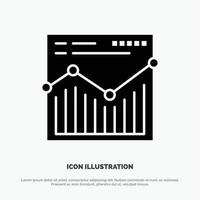 Analysis Web Website Report Solid Black Glyph Icon vector