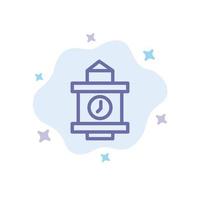 Train Time Station Blue Icon on Abstract Cloud Background vector